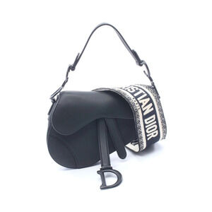 Christian Dior SADDLE Handbag Leather Black